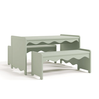 Casablanca Table & Bench Set-Sage