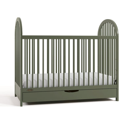 Olivia 3-In-1 Convertible Crib With Drawer-Olive