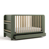 Read-With-Me Crib with Drawer - Olive/Driftwood
