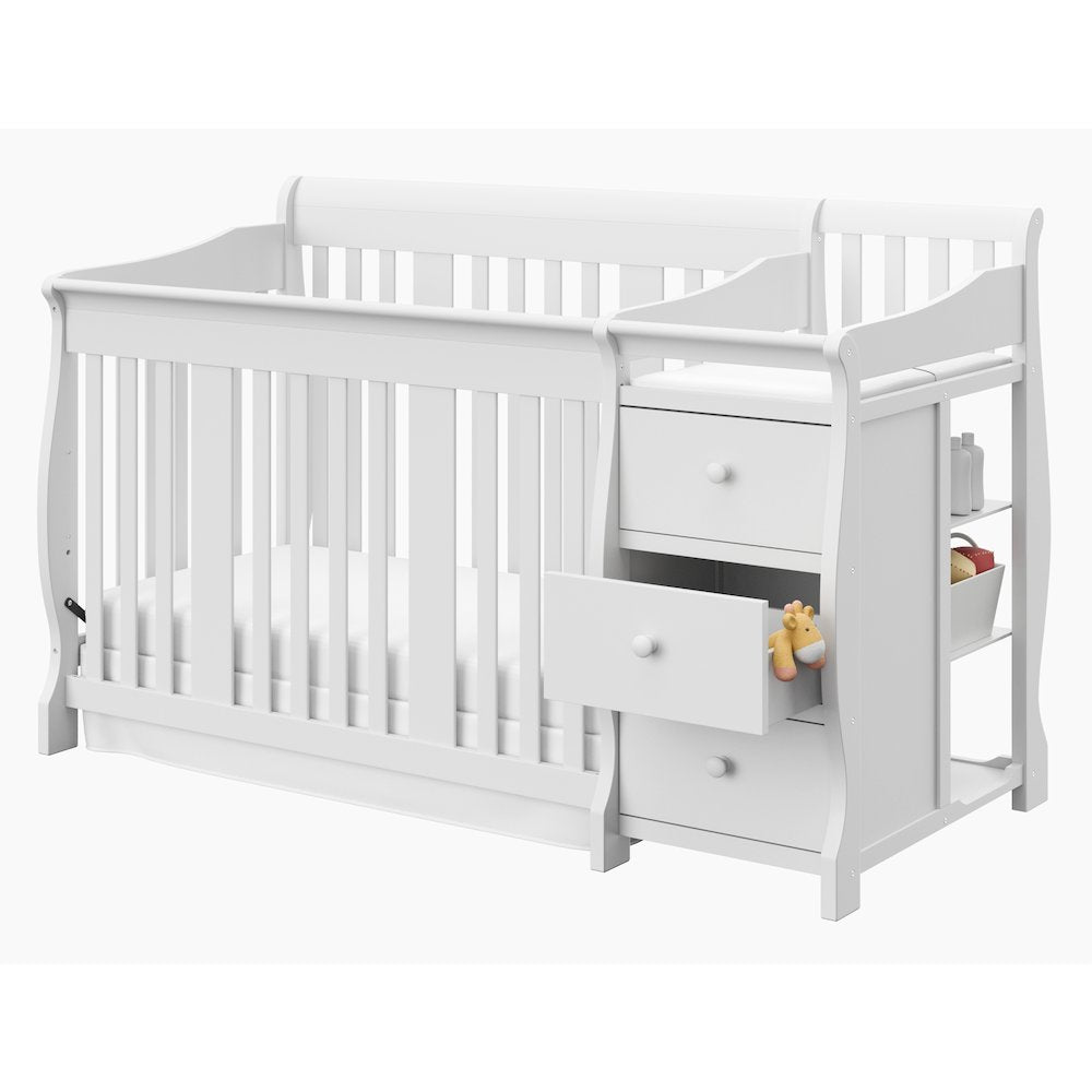 Storkcraft Portofino 4-in-1 Convertible Crib and Changer - White