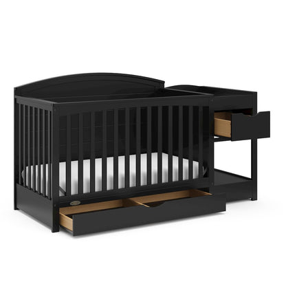 Graco Bellwood 5-in-1 Convertible Crib & Changer with Drawer (Black)