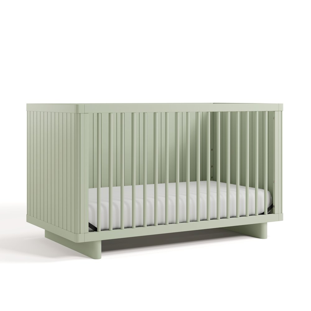 Kyoto Deluxe Convertible Crib with Bonus Toddler Guardrail - Sage