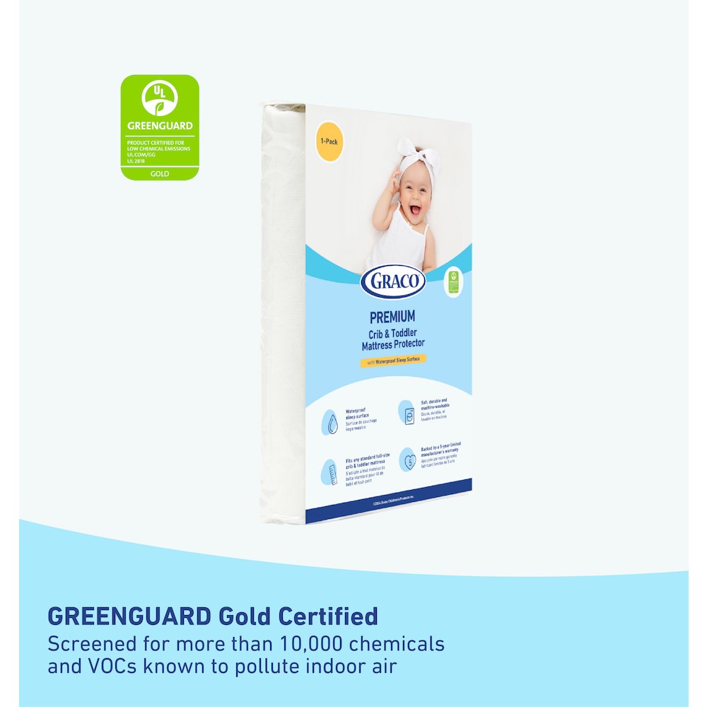 Graco Premium Waterproof Crib and Toddler Mattress Protector - 1 Pack