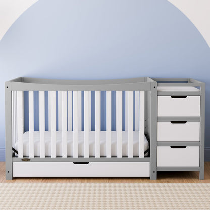Graco Remi All-in-One Convertible Crib with Drawer and Changer (Pebble Gray)