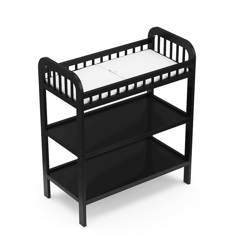 Storkcraft Pasadena Changing Table with Water-Resistant Changing Pad - Black