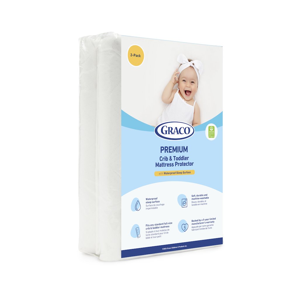 Graco Premium Waterproof Crib and Toddler Mattress Protector - 2 Pack