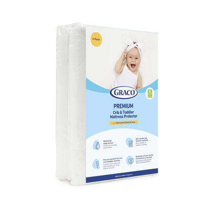 Graco Premium Waterproof Crib and Toddler Mattress Protector - 2 Pack