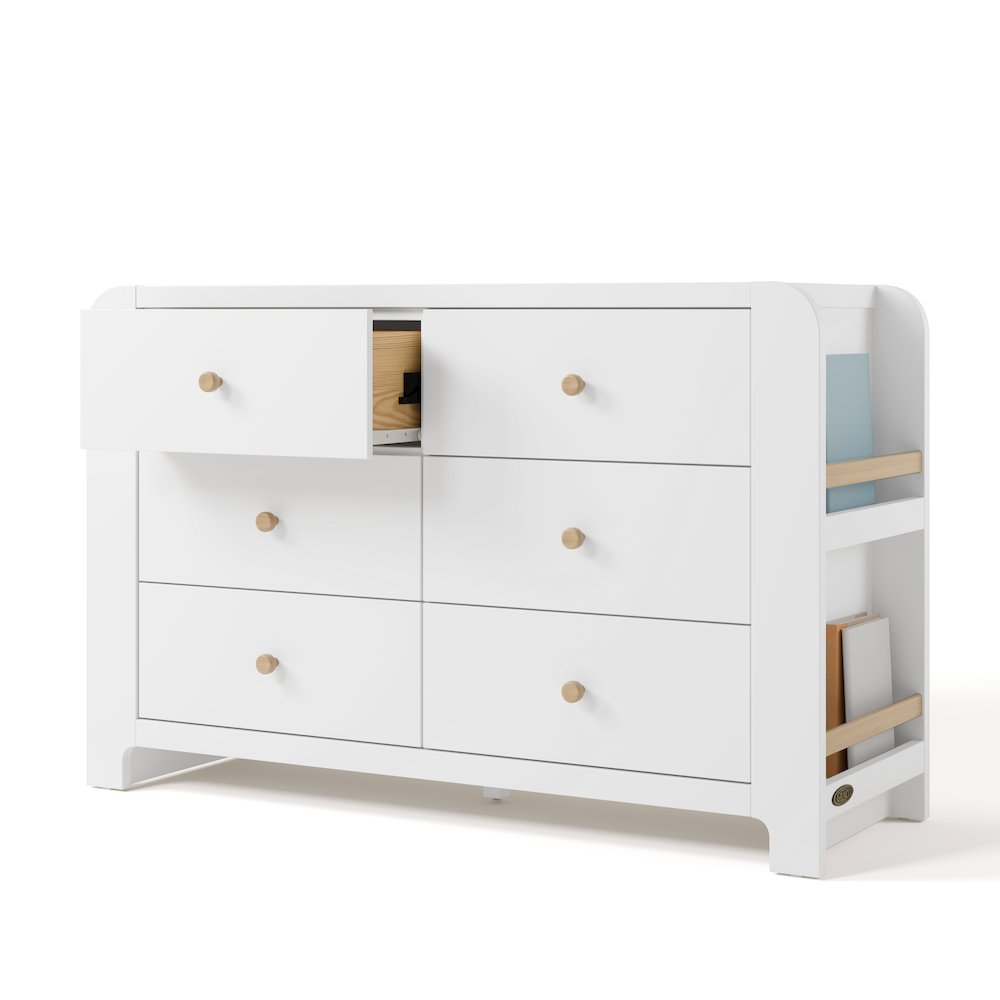 Read-With-Me 6 Drawer Dresser-White/Driftwood