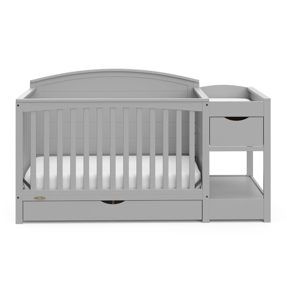 Graco Bellwood 5-in-1 Convertible Crib & Changer with Drawer (Pebble Gray)