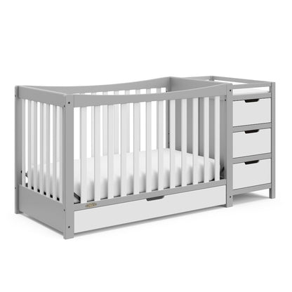 Graco Remi All-in-One Convertible Crib with Drawer and Changer (Pebble Gray)