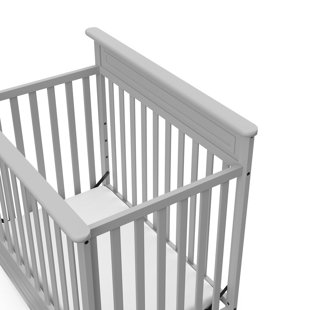 Storkcraft Petal 4-in-1 Convertible Mini Crib, Pebble Gray