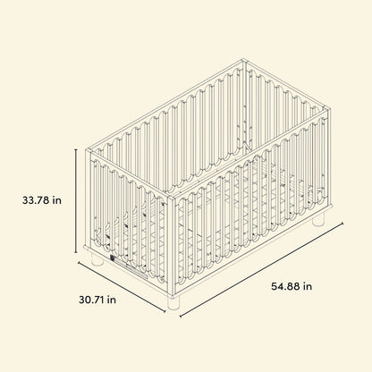 Deluxe 3-in-1 Convertible Crib with Bonus Toddler Guardrail, Sage with Driftwood