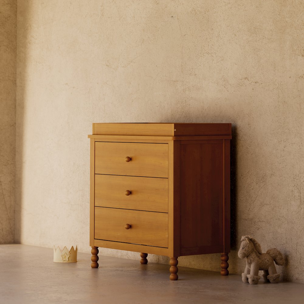 Rio 3 Drawer Chest with Topper-Almond