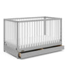 Graco Teddi 5-in-1 Convertible Crib with Drawer - Pebble Gray and White