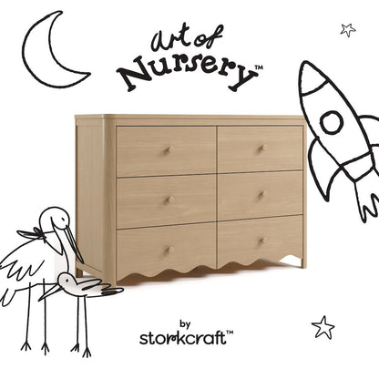 Casablanca 6 Drawer Dresser-Driftwood