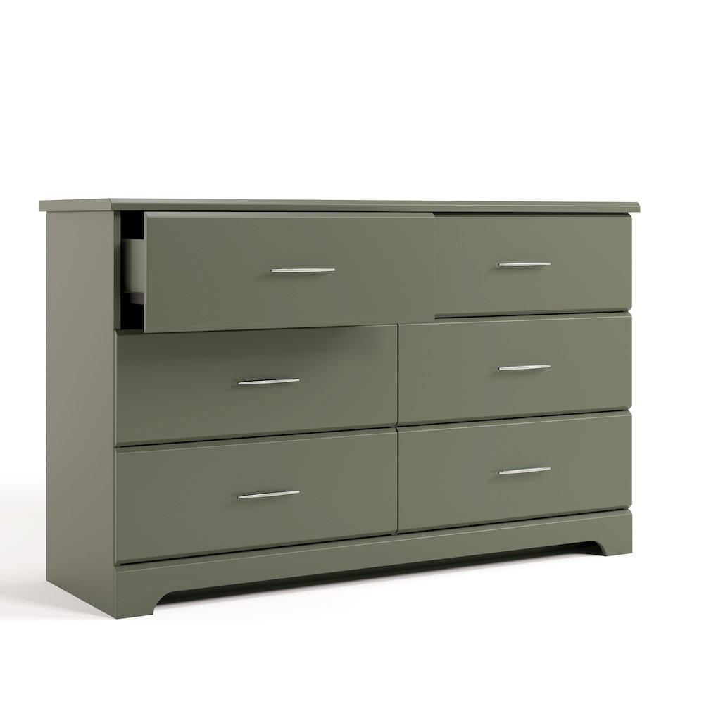 Brookside 6-Drawer Dresser- Olive