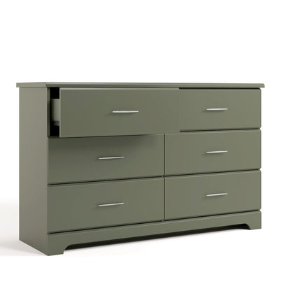 Brookside 6-Drawer Dresser- Olive