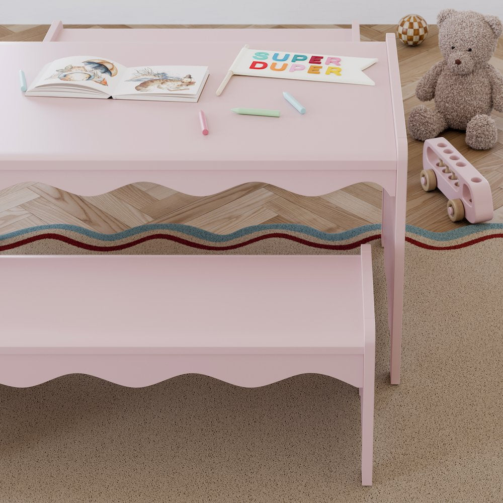 Casablanca Table & Bench Set-Blush