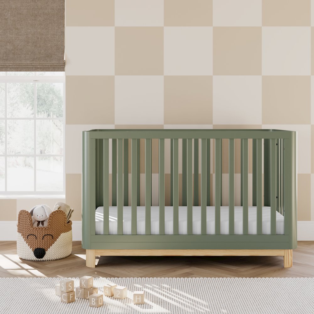 Storkcraft Santos 3-in-1 Convertible Crib (Olive with Natural)