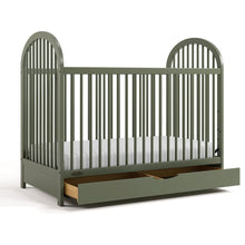 Olivia 3-In-1 Convertible Crib With Drawer-Olive
