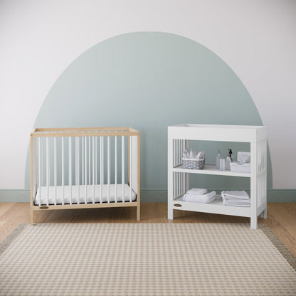 Graco Teddi 4-in-1 Convertible Mini Crib - Natural with White