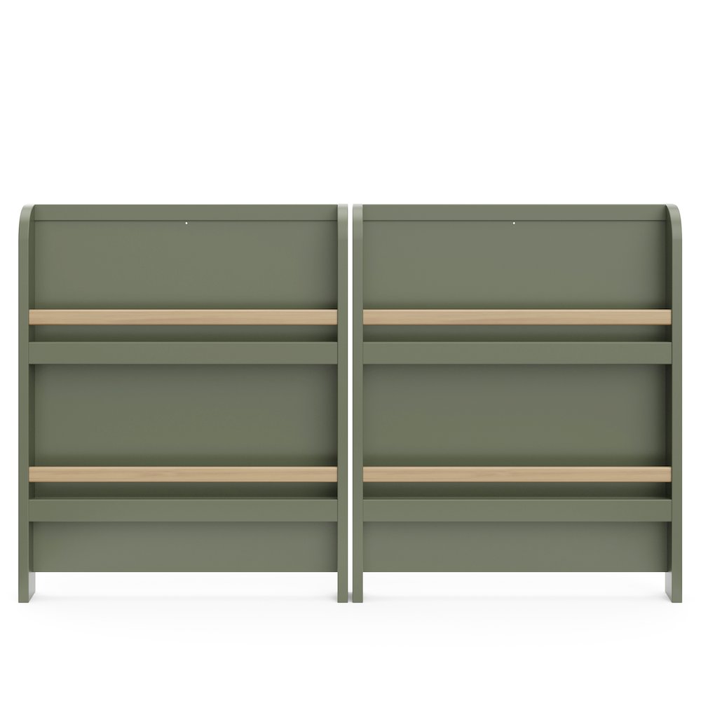 Read-With-Me Crib with Drawer - Olive/Driftwood