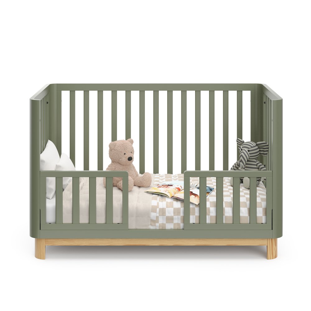 Storkcraft Santos 3-in-1 Convertible Crib (Olive with Natural)