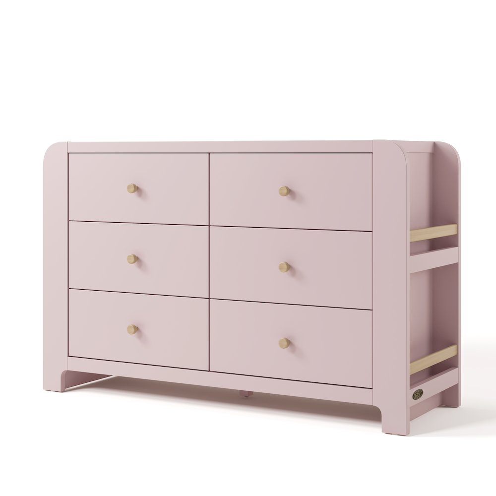 Read-With-Me 6 Drawer Dresser-Blush/Driftwood