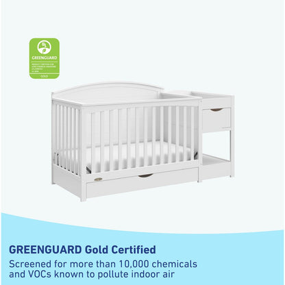 Graco Bellwood 5-in-1 Convertible Crib & Changer with Drawer (White)
