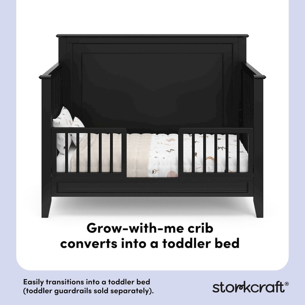 Solstice 5-in-1 Convertible Crib - Black
