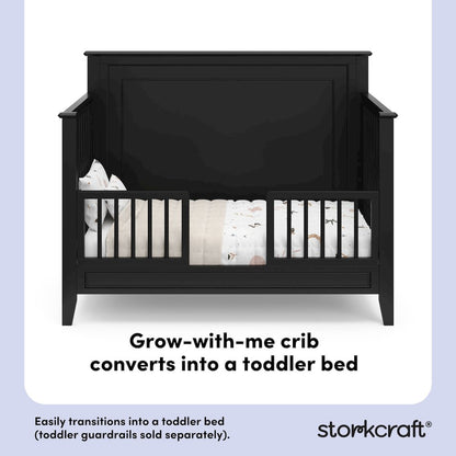 Solstice 5-in-1 Convertible Crib - Black