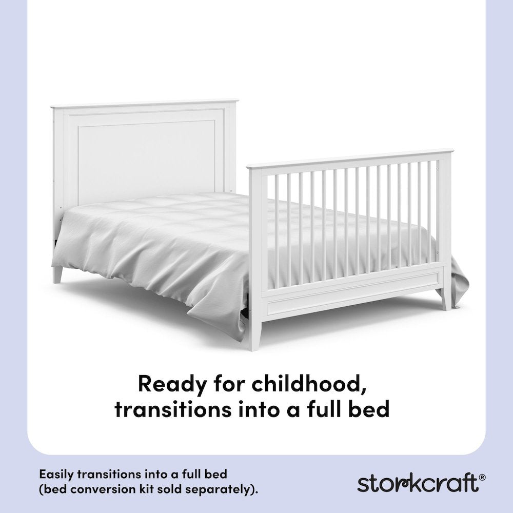 Solstice 5-in-1 Convertible Crib - White
