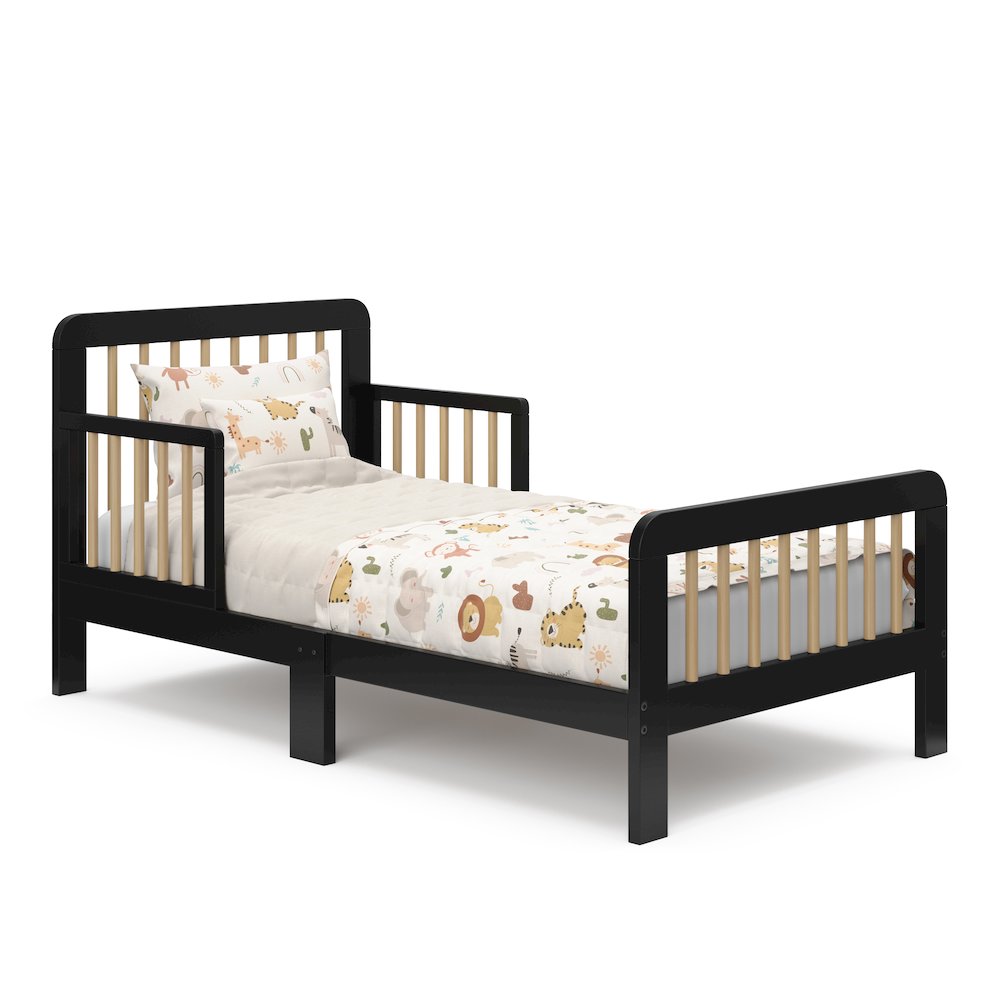 Storkcraft Pasadena Toddler Bed - Black with Driftwood
