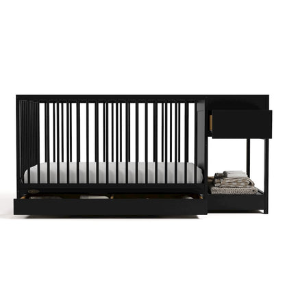 Teddi Convertible Crib & Changer-Black