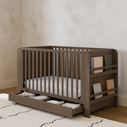 Read-With-Me Crib with Drawer - Hazelnut