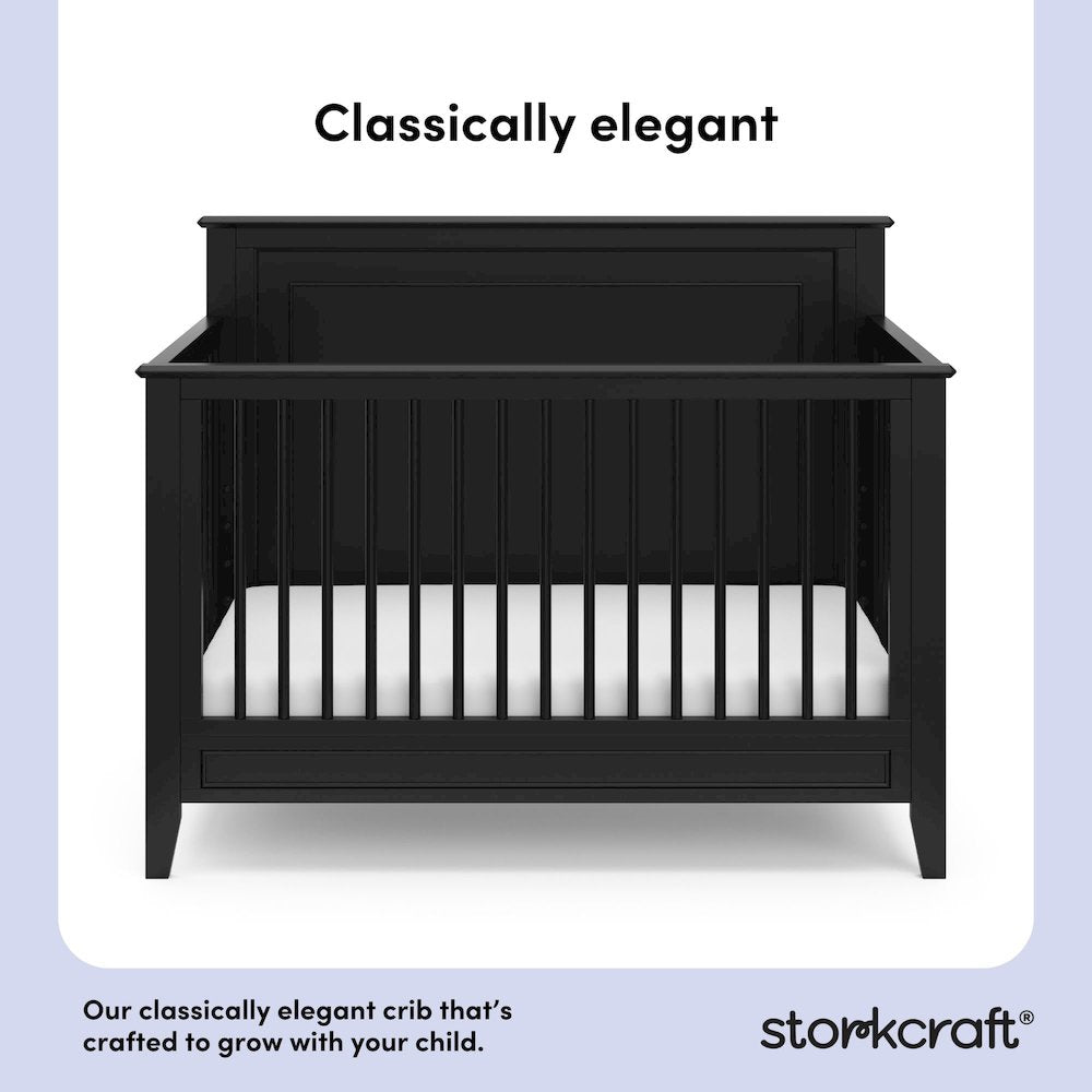Solstice 5-in-1 Convertible Crib - Black
