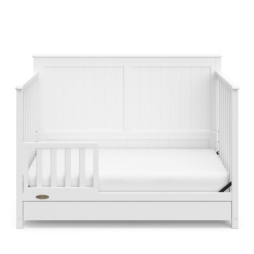 Graco Hadley 5-in-1 Convertible Crib with Drawer (White) –Crib with Drawer Combo
