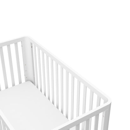 Storkcraft Santos 3-in-1 Convertible Crib (White with Natural)