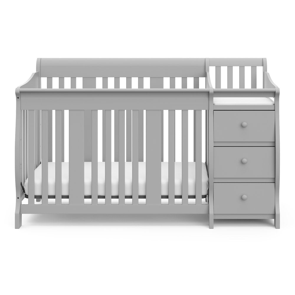 Storkcraft Portofino 4-in-1 Convertible Crib and Changer - Pebble Gray