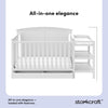 Steveston 5-in-1 Convertible Crib and Changer with Drawer - White