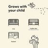Deluxe 3-in-1 Convertible Crib with Bonus Toddler Guardrail, Sage with Driftwood