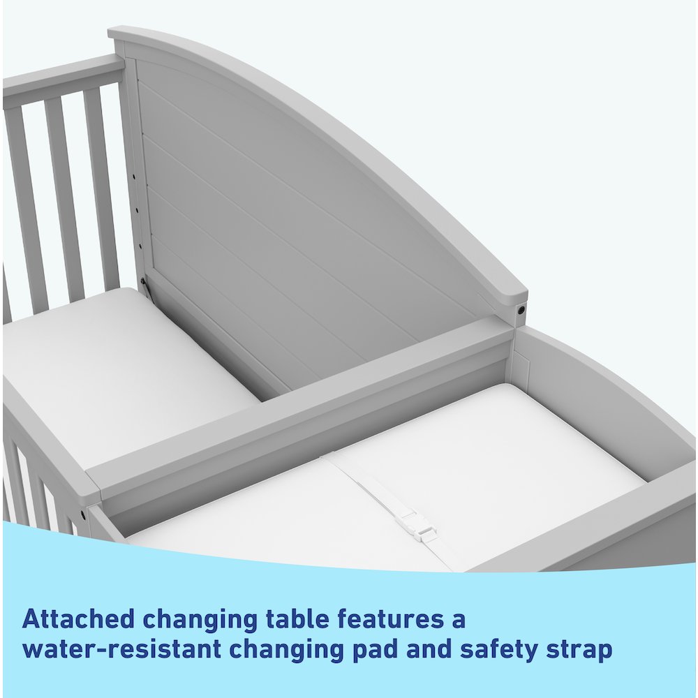 Graco Bellwood 5-in-1 Convertible Crib & Changer with Drawer (Pebble Gray)