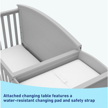 Graco Bellwood 5-in-1 Convertible Crib & Changer with Drawer (Pebble Gray)