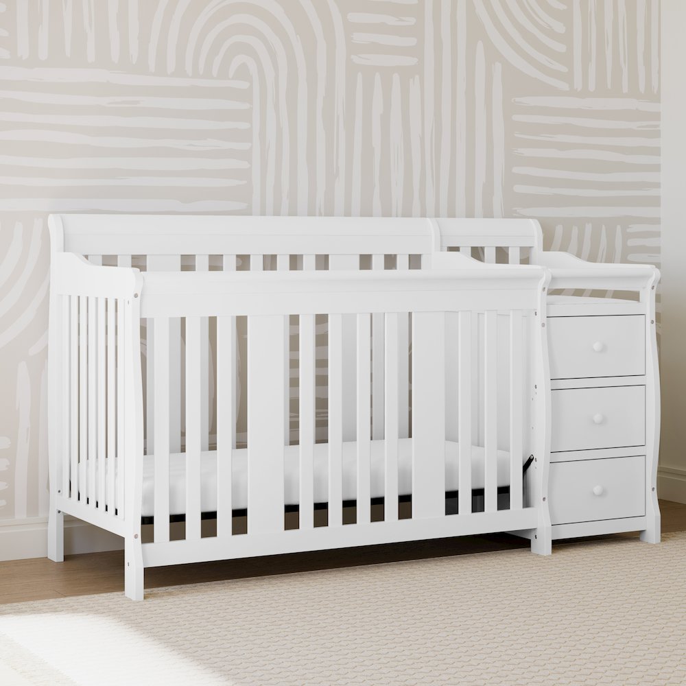 Storkcraft Portofino 4-in-1 Convertible Crib and Changer - White