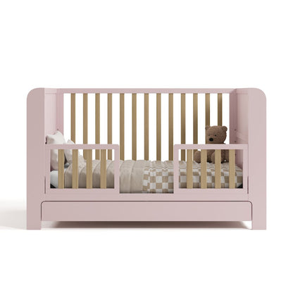 Read-With-Me Crib with Drawer - Blush/Driftwood