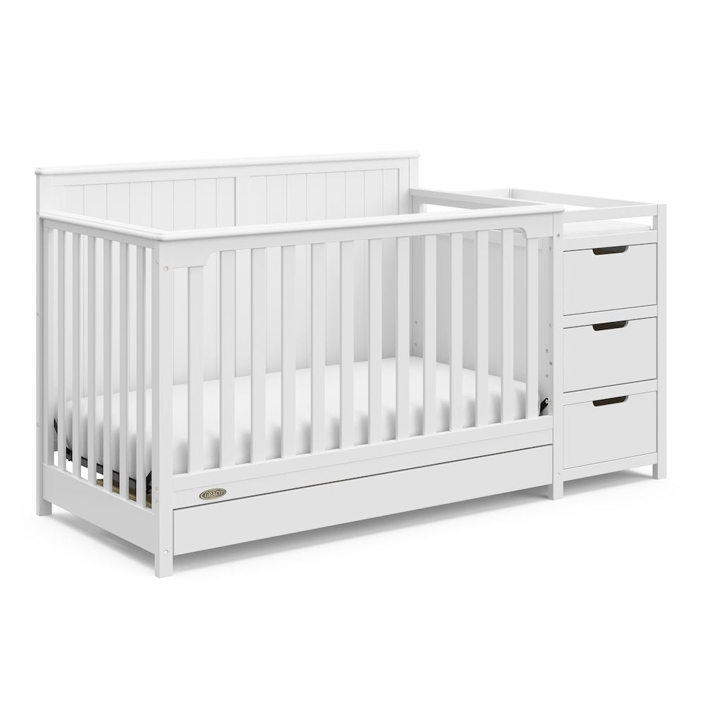 Graco Hadley 5-in-1 Convertible Crib and Changer with Drawer (White)