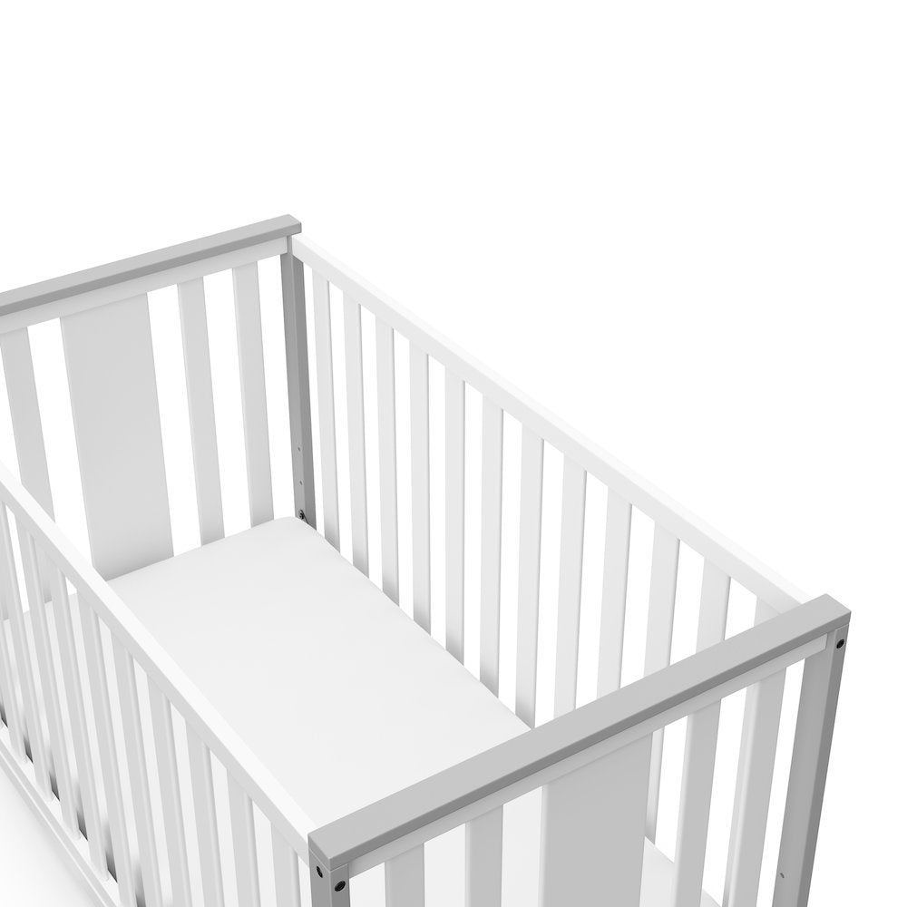 Storkcraft Modern Pacific 4-In-1 Convertible Crib - White/Pebble Gray