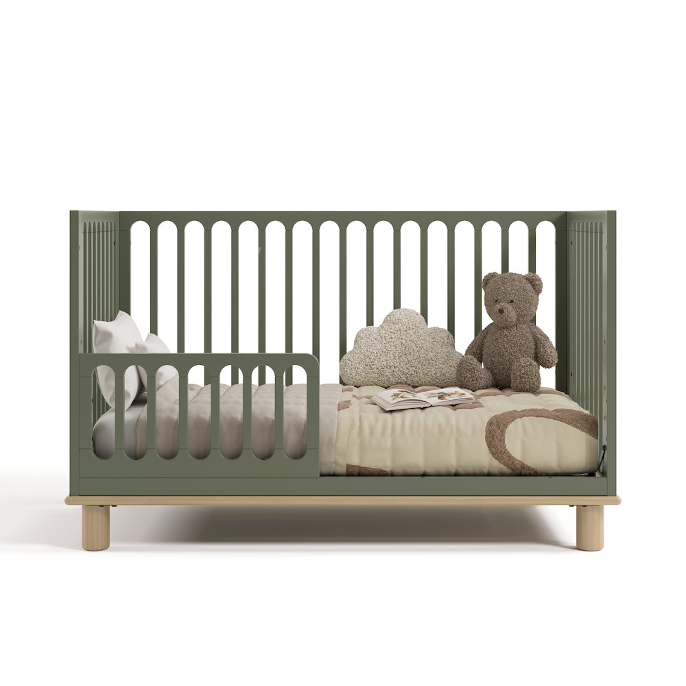 Sicily Convertible Crib- Olive/Driftwood