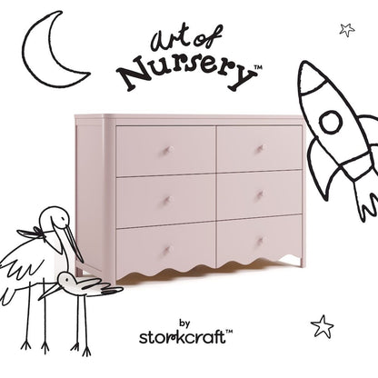 Casablanca 6 Drawer Dresser-Blush