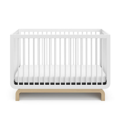 Storkcraft Santorini Deluxe 5-in-1 Convertible Crib, White With Driftwood